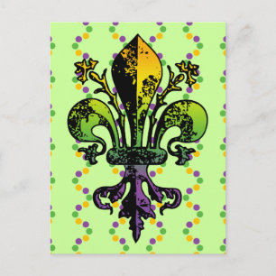 Carte Postale Antique Mardi Gras Fleur