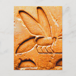 CARTE POSTALE ANTIQUE ORANGE JAUNE EGYPTIENNE HONEY BEE BEEKEEPE