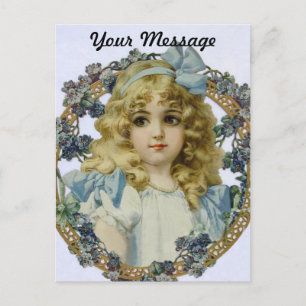 Carte Postale Antique Petite fille Portrait enfant Beau