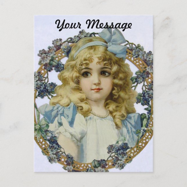 Carte Postale Antique Petite fille Portrait enfant Beau (Devant)