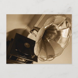Carte Postale Antique Phonographe Gramophone Cadeaux Musique Ama