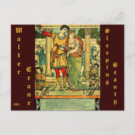 Carte Postale Antique Romantique Walter Crane Sleeping Beauté