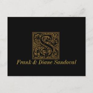 Carte Postale Antique S Monogramme