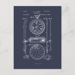 Carte Postale Antique Stopwatch, 1889 Brevet