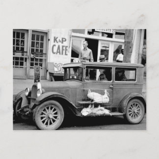 Carte Postale Antique voiture, années 1930