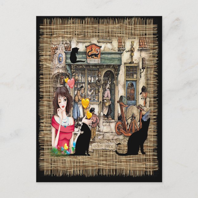 Carte Postale Anton Pieck - Magasin de chimiste (Devant)