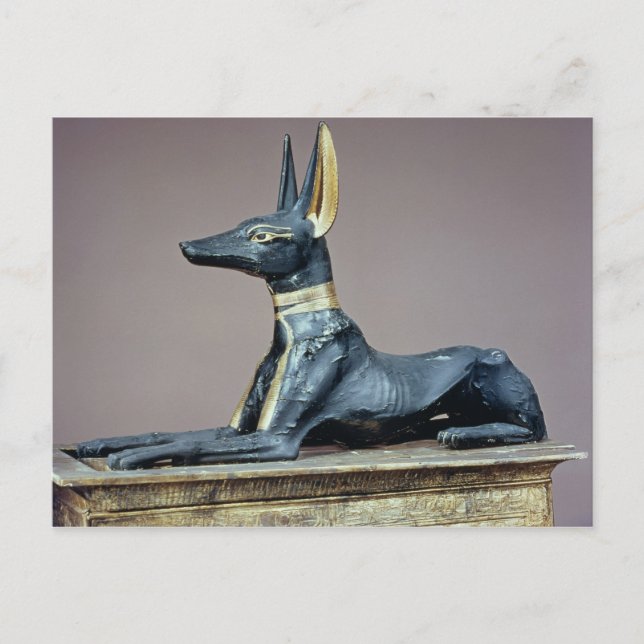 Carte Postale Anubis, dieu égyptien des morts d'une poitrine (Devant)
