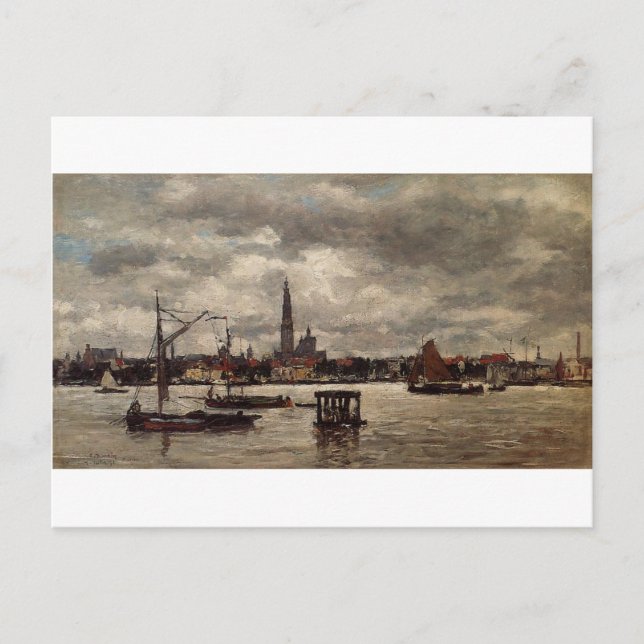 Carte Postale Anvers, Schelde par Eugene Boudin (Devant)
