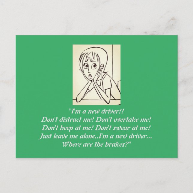 Carte Postale Anxiety Stress femme dessin animé vert (Devant)