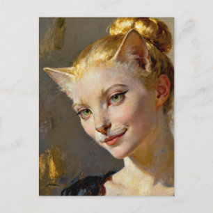 Carte Postale « Anya, méticuleusement satisfaite » – Une feline