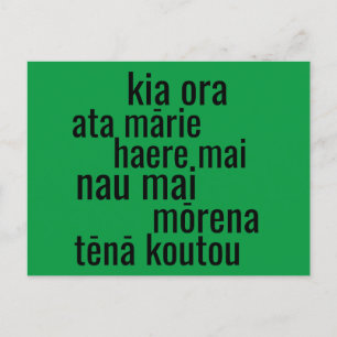 CARTE POSTALE AOTEAROA NOUVELLE ZÉLANDE MAORIE LANGUE ACCUEILLE