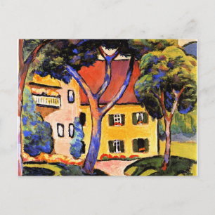 Carte Postale Août Macke art, Maison dans un paysage