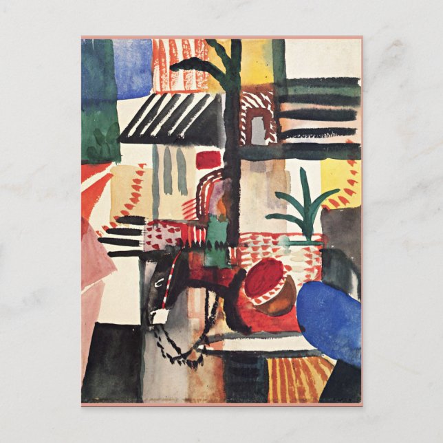 Carte Postale Août Macke artwork, Homme avec âne (Devant)