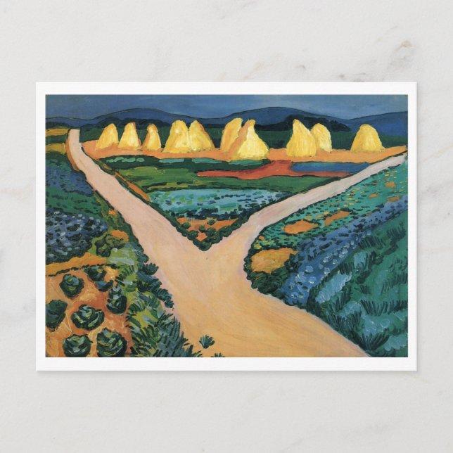 Carte Postale Août Macke - Champs de légumes 1911 Huile sur toil (Devant)