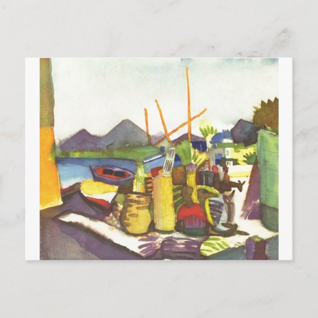 Carte Postale août Macke - Paysage avec Hammamet 1914 (Devant)