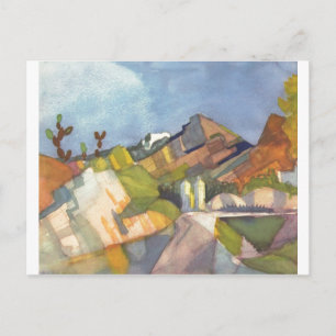 Carte Postale Août Macke - Paysage rocheux 1914 Aquarelle