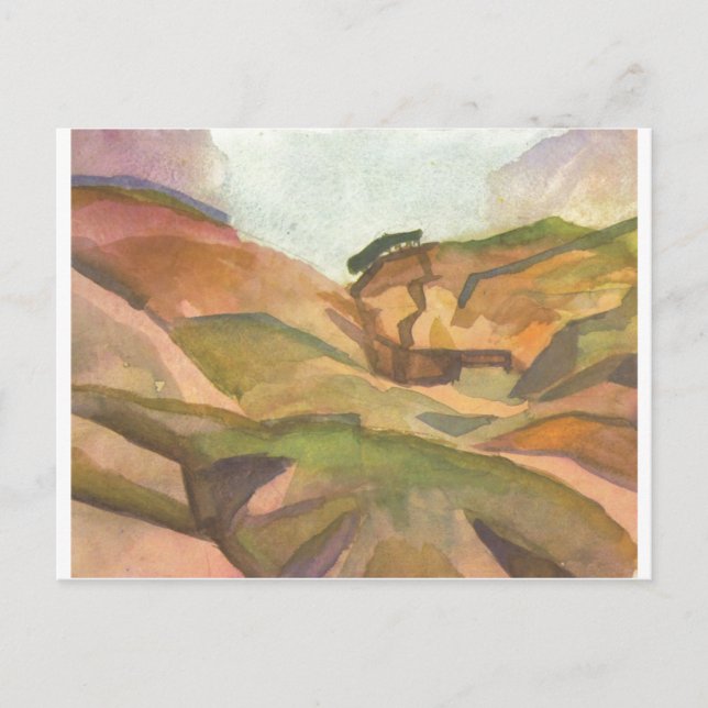Carte Postale Août Macke - Schlucht 1914 Aquarelle (Devant)