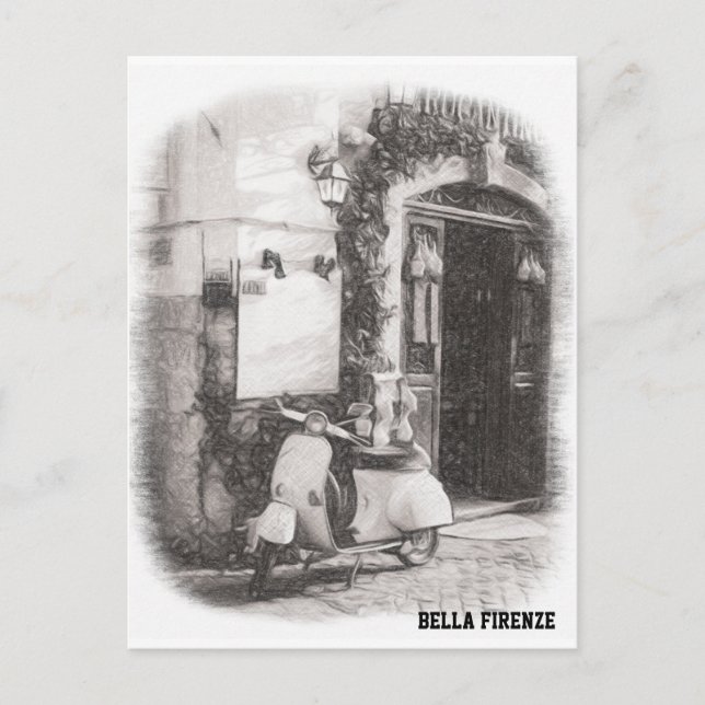 Carte Postale * AP12 Scooter Florence Italian Cobblestone Italia (Devant)