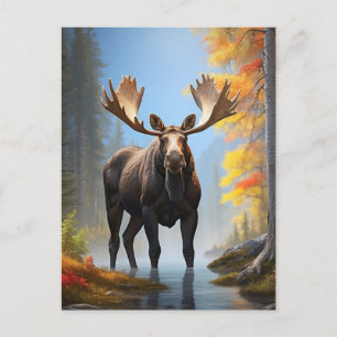 Carte Postale *~* AP49 Forêt naturelle en flux MOOSE