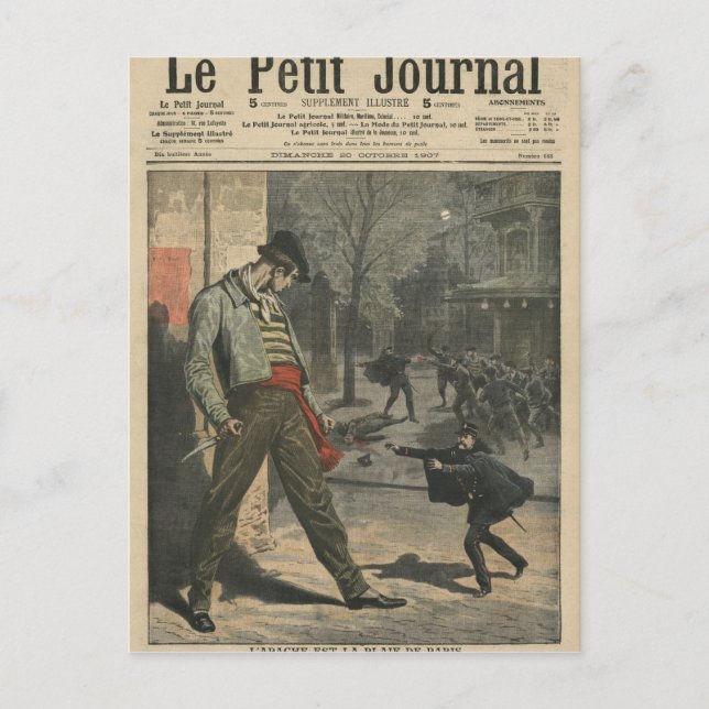 Carte Postale Apache est une nuisance pour Paris (Devant)