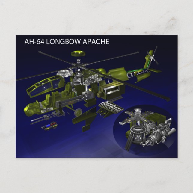 Carte Postale Apache Longbow AH-64 (Devant)