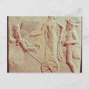 Carte Postale Aphrodite et Hermes montant sur un char