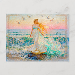 Carte Postale Aphrodite Rising from Seashell at the Ocean Shore