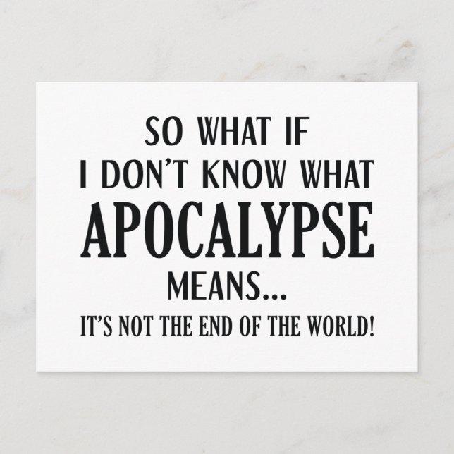 Carte Postale Apocalypse Signification (Devant)