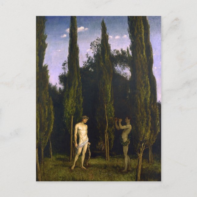 Carte Postale Apollo et Marsyas par Hans Thoma Postcard (Devant)