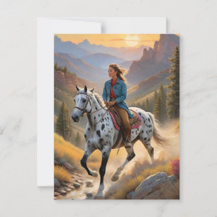 Carte Postale Appaloosa Horse aquarelle Leopard