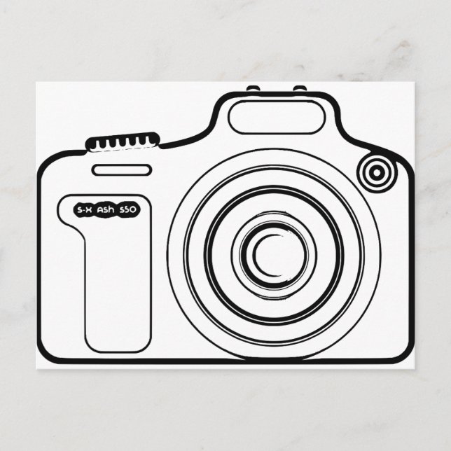 Carte Postale Appareil photo noir et blanc (Devant)