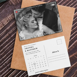 Carte Postale Appareil Photo Vidéo Mariage Économisez la Date