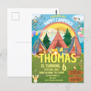 Carte Postale Appel à tous les campeurs heureux Camping