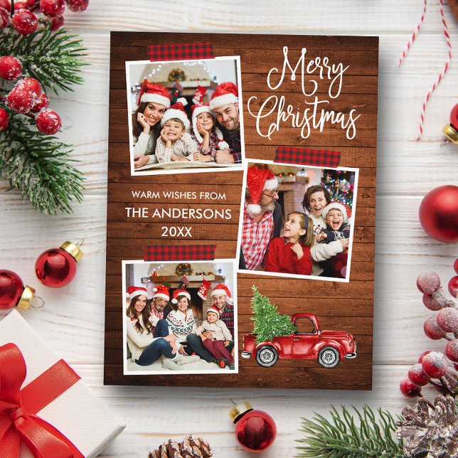 Carte Postale Appel de calligraphie à carreaux ruban de bricolag (Customize to change your personalized text size or text style.)