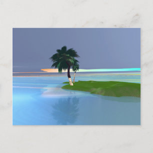 Carte Postale Appel tropical - Palm Tree sur l'île