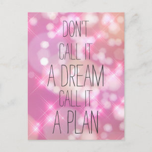 Carte Postale Appelez-le un plan - Citation Inspirationnelle ros