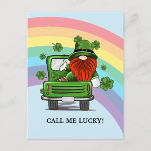 Carte Postale Appelle-moi Lucky Irish Gnome