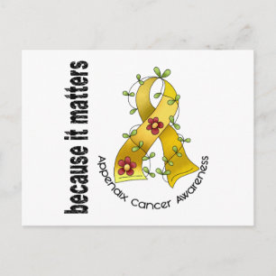 Carte Postale Appendice Cancer Flower Ribbon 3