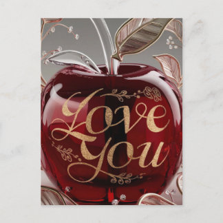 Carte Postale Apple, je t'aime