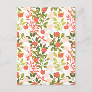 Carte Postale Apple Orchard Floral Garden Motif