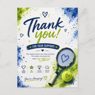 Carte Postale Application de soutien pour le tennis Appréciation