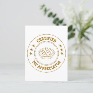 Carte Postale Appréciateur de tarte certifié CPA - Drôle
