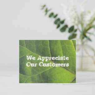 Carte Postale Appréciation de la clientèle Feuille verte vif Ent
