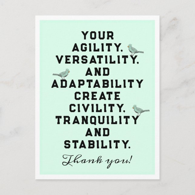 Carte Postale Appréciation des employés (Devant)