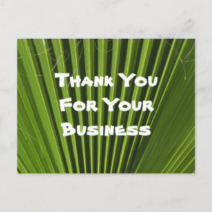Carte Postale Appréciation du client Green Palm Leaf Business