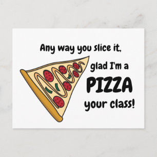 Carte Postale Appréciation du Merci enseignant Pizza