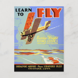 Carte Postale Apprendre à voler Affiche Vintage Restaurée