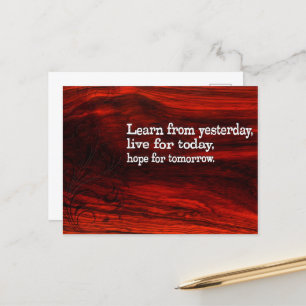 Carte Postale "Apprendre, vivre, espérer" Citation inspirante