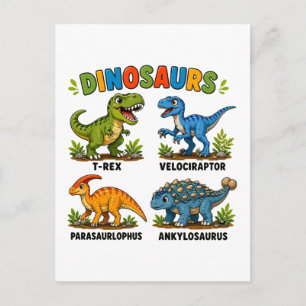 Carte Postale Apprentissage des espèces de dinosaures pour les e