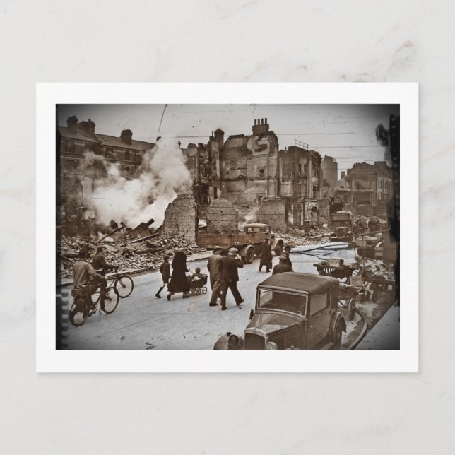 Carte Postale Après le bombardement de Londres (Devant)